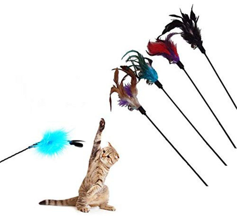 Χαριτωμένη ζωηρόχρωμη τεχνητή ράβδος φτερών παιχνιδιών γατών, Catcher γατών παιχνίδι για το γατάκι προμηθευτής