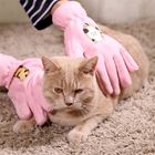 Η ρόδινη επαγγελματική Pet που καλλωπίζει το καθαρίζοντας γάντι λουτρών γαντιών για τη γάτα/το σκυλί προμηθευτής